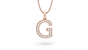 Pendentif minimaliste en or et diamants en forme de lettre G, or 18 carats avec diamants naturels certifiés, bijoux fins personnalisés élégants pour femmes - Product Image 3