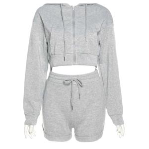 เสื้อกันหนาวมีฮู้ดสำหรับผู้หญิง, เสื้อครอปผ้าฝ้ายขนแกะชุดจ็อกเกอร์ขนาดใหญ่พิเศษ100% - Product Image 3