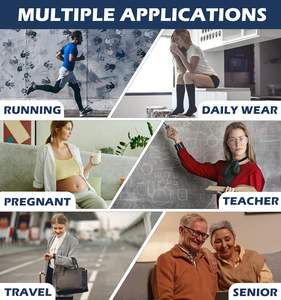 Calcetines de Compresión hasta la Rodilla para Viajes Diarios, para Hombres y Mujeres, de Nailon, 20-30 mmHg, Largos, Transpirables, para Correr, para Personas Mayores - Product Image 6