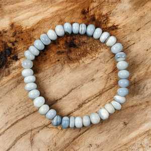 2025 Vintage Style Handmade Peruvian Blue Opal Beaded Stretch for <b>Bracelet</b> 7-8mm <b>Beads</b> Candy Gemstone Jewelry for Anniversary - Product Image 2