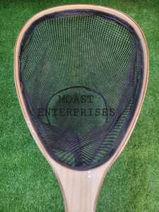 Vente en gros Filet de pêche à la truite Filet de pêche à la mouche Cadre en bois Filet d'atterrissage de poisson avec maille en caoutchouc souple transparent - Product Image 5