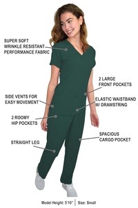 New Style Manufactory Design Women Medical <b>Scrub</b> Uniform <b>Sets</b> Fashion <b>Scrubs</b> Uniforms <b>Sets</b> <b>Scrub</b> <b>Set</b> Women - Product Image 4