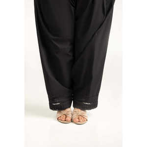 Pantalon décontracté Khaddar teinté à jambe large IPT-55342 en toile respirante avec taille élastique, taille mi-haute, imprimé coloré, style hiver - Product Image 2