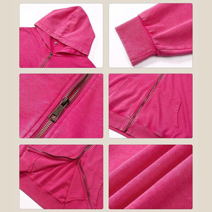 Sudadera con capucha extragrande con cremallera OEM, 100% algodón lavado, colores y logotipos personalizados, tallas grandes, largo extendido, estilo urbano, moda de invierno y verano - Product Image 3