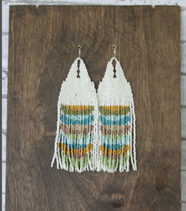 Pendientes de flecos con cuentas de moda, pendientes de cuentas, pendientes de cuentas pequeñas, pendientes colgantes con borlas de flecos - Dorado - Largos - Product Image 1