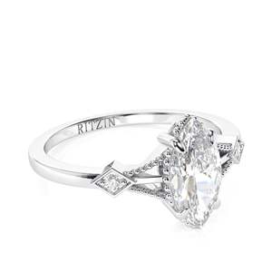 Anillo de compromiso de corte Marquesa de 1.50CT, anillo de oro blanco Vintage para mujer, anillo de diamante único, boda, promesa nupcial, regalo de aniversario - Product Image 2