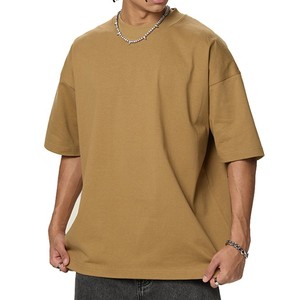 เสื้อยืดโอเวอร์ไซส์สำหรับผู้ชายผ้าคอตตอนป้องกันการพองของผู้ชายทรงหลวมไซส์ใหญ่พิเศษออกแบบได้ตามต้องการฤดูร้อน - Product Image 6
