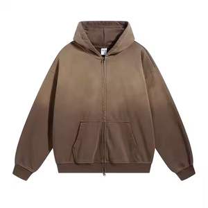 Sweats à capuche d'hiver pour hommes 100% coton polaire haute qualité lavé à l'acide grande taille sport respirant conception de poche impression bouffante personnalisée - Product Image 5