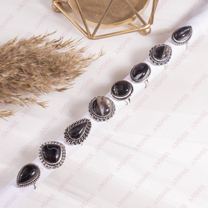 Anillos de cabujón de ágata Sulemani negra, los más modernos y elegantes, piedras preciosas curativas para joyería, fiestas, meditación, al mejor precio. - Product Image 5