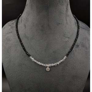 Collar de Espinela Negra y Cristal Herkimer - Product Image 4