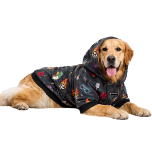 Rock And Roll Dog Hoodie Graphic Print Soft Fleece Pet <b>Sweatshirt</b> With Hood Cozy Warm Pullover Winter Wear Dogs - Product Image 3