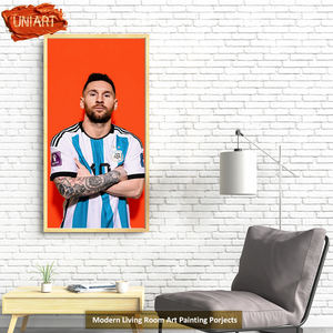 Gran brillante jugador de fútbol lienzo impresión UV Arte de la pared Decoración pintura Vertical Lionel <span class=keywords><strong>Messi</strong></span> cristal porcelana lienzo impresión cartel - Product Image 6