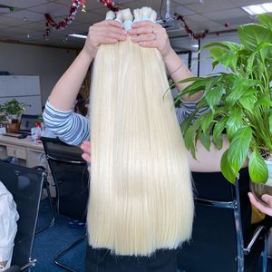 Cheveux humains vierges vietnamiens non traités en vrac Remy blonds lisses et ondulés de 6'' à 28'' de longueur, trame simple en gros IVIRGO - Product Image 1