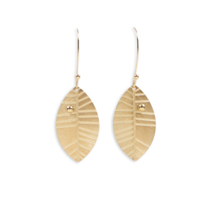 CUCOCUCA YXQ E160 Orecchini pendenti sofisticati a forma di foglia in acciaio inossidabile placcato oro, comodi e adatti per un look elegante quotidiano - Product Image 1
