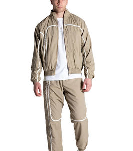 Conjunto Deportivo Personalizado para Hombre, Chaqueta Cortavientos y Pantalones Jogger, Traje Deportivo de Dos Piezas con Cremallera, Chaqueta Cortavientos de Poliéster y Nailon con Parches - Product Image 1