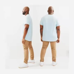 Camisetas elásticas de gran tamaño para hombre, camiseta de entrenamiento lisa con cuello redondo, camiseta informal de manga corta, ropa deportiva a granel en stock - Product Image 4