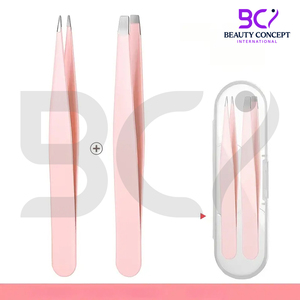 1 Set Pink Stainless Steel Eyebrow Tweezers with Storage Case, High Hardness Hair Removal Tweezers Beauty <b>Makeup</b> <b>Tool</b> - Product Image 6