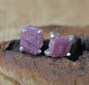 Rubis brut 925 boucle d'oreille en argent Sterling personnalisé pierre naturelle cadeau de fiançailles de mariage Vintage - Product Image 3