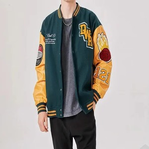 Alta calidad personalizada ODM OEM chaquetas universitarias de invierno para Hombres estilo de calle alta diseño único Stand Collar Logo parches - Product Image 3