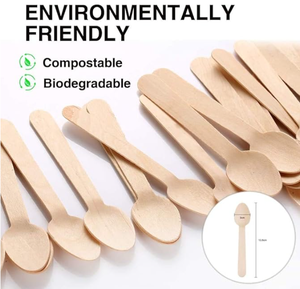 Best Choice Wood Disposable Tableware Set-Spoon <b>Fork</b> & <b>Knife</b> for Convenient Picnic Durable Natural Log Color - Product Image 6