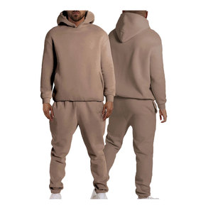 Bas quantité minimale de commande personnalisé hiver sweats à capuche ensemble de jogging coton polaire hommes haute qualité unisexe entraînement survêtement survêtements - Product Image 3