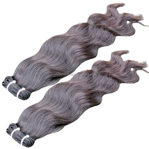 Extensions de cheveux naturels indonésiens ondulés à double trame, 100 % cheveux humains vierges Remy, cuticules alignées, vente en gros - Product Image 5