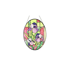 Window Hanging Flower Suncatcher Decor Housewarming Gift Stained Glass Flower Violet Ornaments Glass Fish Wind Chime 240 0.4mm