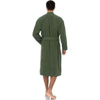 Premium Bademantel mit Individuellem Logo-Aufdruck aus Terry-Baumwolle und Bambus für Herren, Atmungsaktiv, Schnelltrocknend, Thermisch, Übergröße, Langarm, Einfarbig, Casual