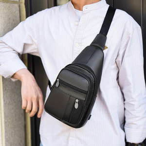 Manufacturer Custom <b>Men</b> <b>Messenger</b> Chest <b>Bag</b> Designer Waterproof Charging Anti Theft Genuine Leather Eco-friendly Crossbody - Product Image 6