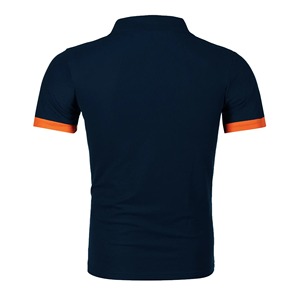 Camisetas de algodón de manga corta con cuello y solapa para hombre con logotipo bordado - Product Image 5