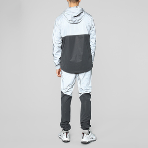 Ensemble deux pièces personnalisé de haute qualité pour homme, en polaire respirante et nylon, avec fermeture éclair, coupe-vent épais, décontracté et uni - Product Image 6