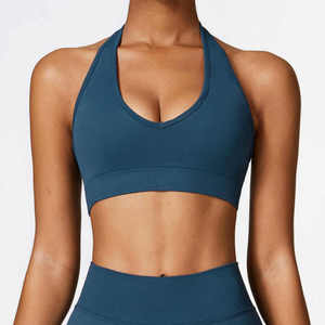 Halter cou sans couture course dos nu Fitness haute intensité sport Yoga soutien-gorge top qualité yoga fitness soutien-gorge - Product Image 3