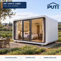 Unité préfabriquée commerciale de 20 pieds, finition personnalisée, type Apple Pod House, pour boulangerie, kiosque et services touristiques, fournie directement par l'usine