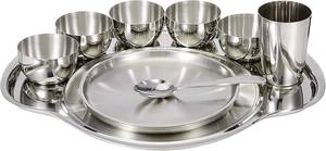 Vente à l'exportation Ensemble thali durable de 9 pièces Ensemble de table indien complet pour servir du riz chapati au curry et des desserts pour l'exportation - Product Image 3