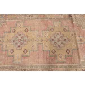 Tapis turc 4x8 pieds, tapis vintage, tapis à bordures brunes - Product Image 5