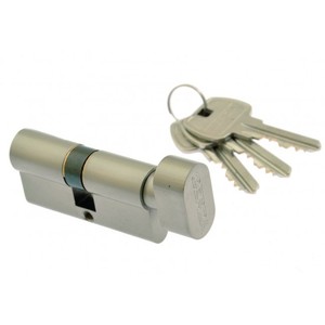 Cilindro de puerta Gerda E1 30K/50 con Pomo, níquel perlado - Product Image 1