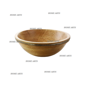 Premium Quality Wooden <b>Food</b> Bowl Trending Design Round Shape Dessert Serving Bowl From Manufacturer In India - Product Image 2