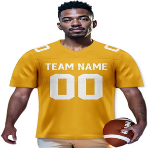 Fabricant OEM Vente en gros Maillots de football américain Conceptions personnalisées Séchage rapide Maille Broderie Polyester Uniforme d'équipe - Product Image 5