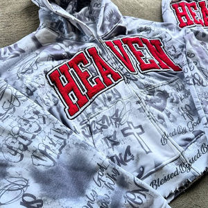 2025 nouveau design sublimé mode Streetwear en gros pas cher prix 3d broderie pleine fermeture éclair pour hommes à capuche - Product Image 4