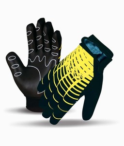 Full Finger <b>Gloves</b> Black <b>Blue</b> PU Non Slip Outdoor Unisex All Seasons Grip Design - Product Image 6