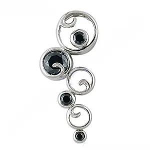 Collier pendentif en argent plaqué or rhodié 925 avec pierre précieuse noire, bois, diamant/perle, cadeau pour femme avec motif en forme de chiffre - Product Image 1