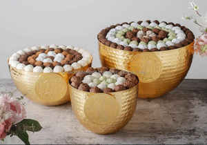 <b>Chocolate</b> Serving Bowl Tabletop Any Occasions Decoration Dessert and <b>Chocolate</b> Server Ware Bowl Set of 2 Metal <b>Ramadan</b> Special - Product Image 6