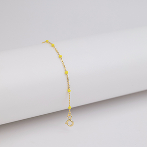 สร้อยข้อมือดีไซน์เคลือบสีเหลือง ชุบทอง ชุบโรเดียม งานฝีมือตุรกี เงินแท้ 925 - Product Image 6