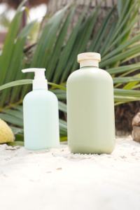 NBT Vente en gros Bouteilles en plastique HDPE 300ml 500ml Cylindre arrondi pour shampoing, nettoyant pour le visage, huiles essentielles - Product Image 3