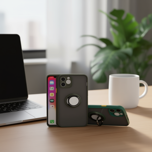 Étui de téléphone DAM Frosting TPU avec support magnétique et poignée pour iPhone 14 Pro, design uni, protection antichoc - Product Image 3