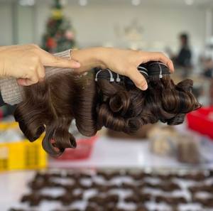 Vente chaude Bouncy Color 100% Vietnamien Vierge Cheveux Humains Fermeture Ensemble Cheveux Tissage Extensions Machine Double Trame - Product Image 2