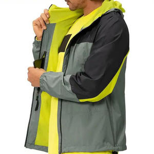 Chaqueta cortavientos de bloque de color personalizada para hombre, estilo callejero, último diseño, chaqueta de invierno con cremallera, precio de tela de lona - Product Image 5