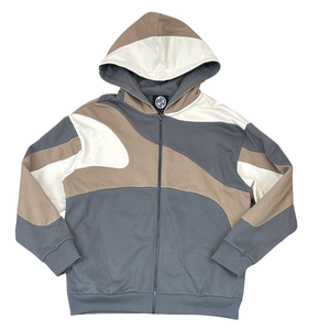 Sportish Impex Stylish Color Block French Terry Hoodie Men | 320 GSM Heavyweight Boxy <b>Cropped</b> <b>Zip</b>-<b>Up</b> Hoodie - Product Image 1