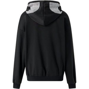 Sudadera con capucha de invierno para hombre con cremallera completa, diseño de logotipo personalizado con pedrería, 100% algodón polar, oversize, de gran gramaje - Product Image 2