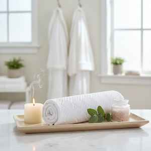 Toalla de Baño para Hotel, Marca MYT-EX, 100% Algodón, Tejido Jacquard a Cuadros, 50x100cm, 580 GSM, Súper Absorbente, Secado Rápido, Venta al Por Mayor - Product Image 3